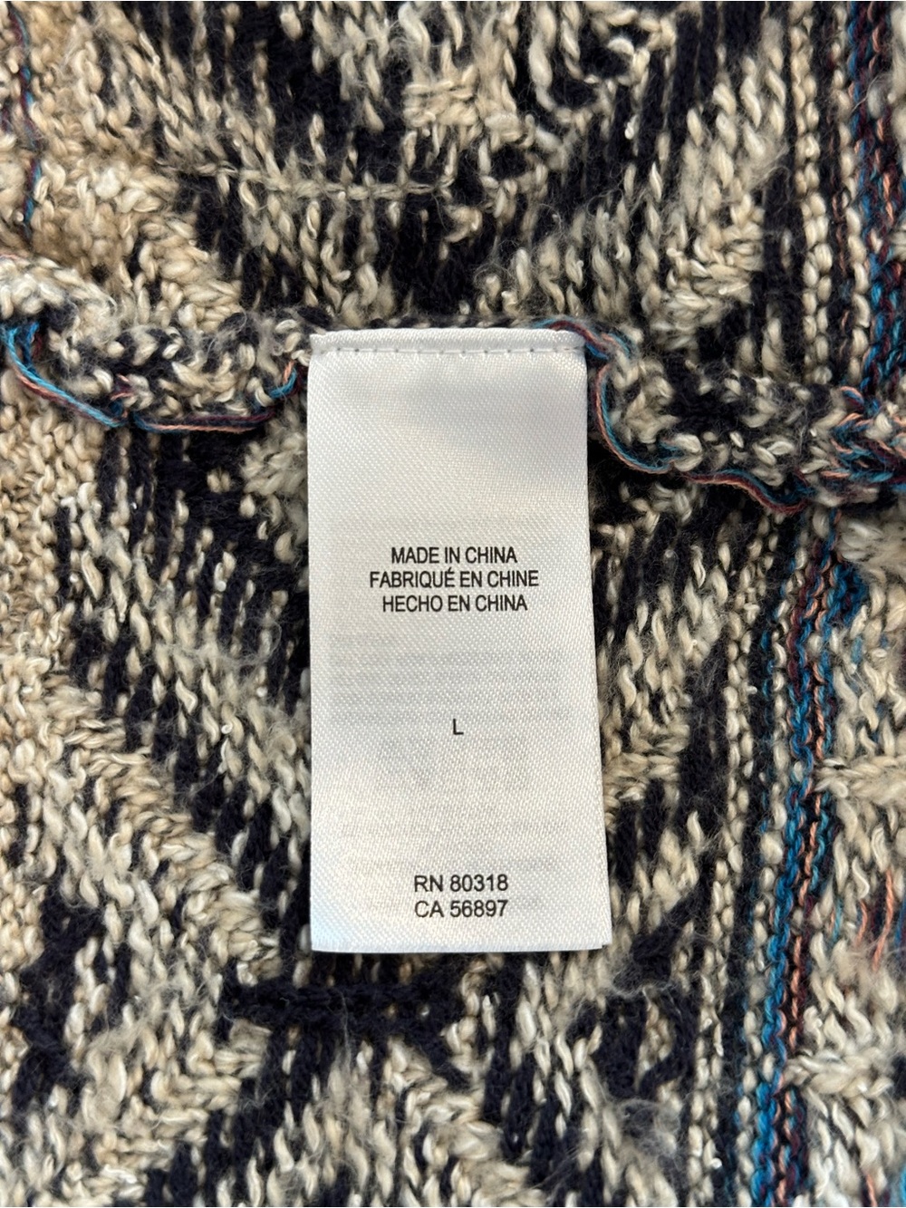 Lucky Brand Blue and Cream Knit Cardigan Sweater - Picture 12 of 13
